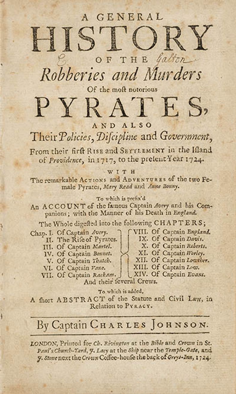 MHS Collections Online: A General History of the Robberies and Murders of  the most notorious Pyrates