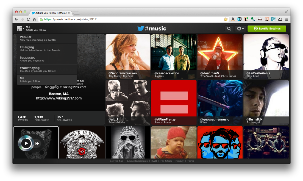 A quick look at Twitter Music